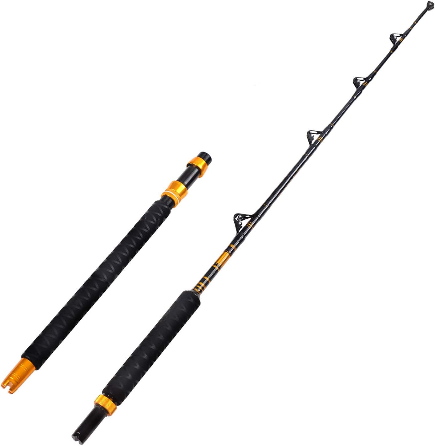 Bent Butt Fishing Rod 2-Piece Saltwater Offshore Trolling Rod Big Game Roller Ro