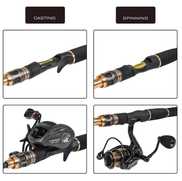 Rock Fishing Rods Spinning Carbon Fiber Telescopic Rods Casting Poles 1.8m-2.4m