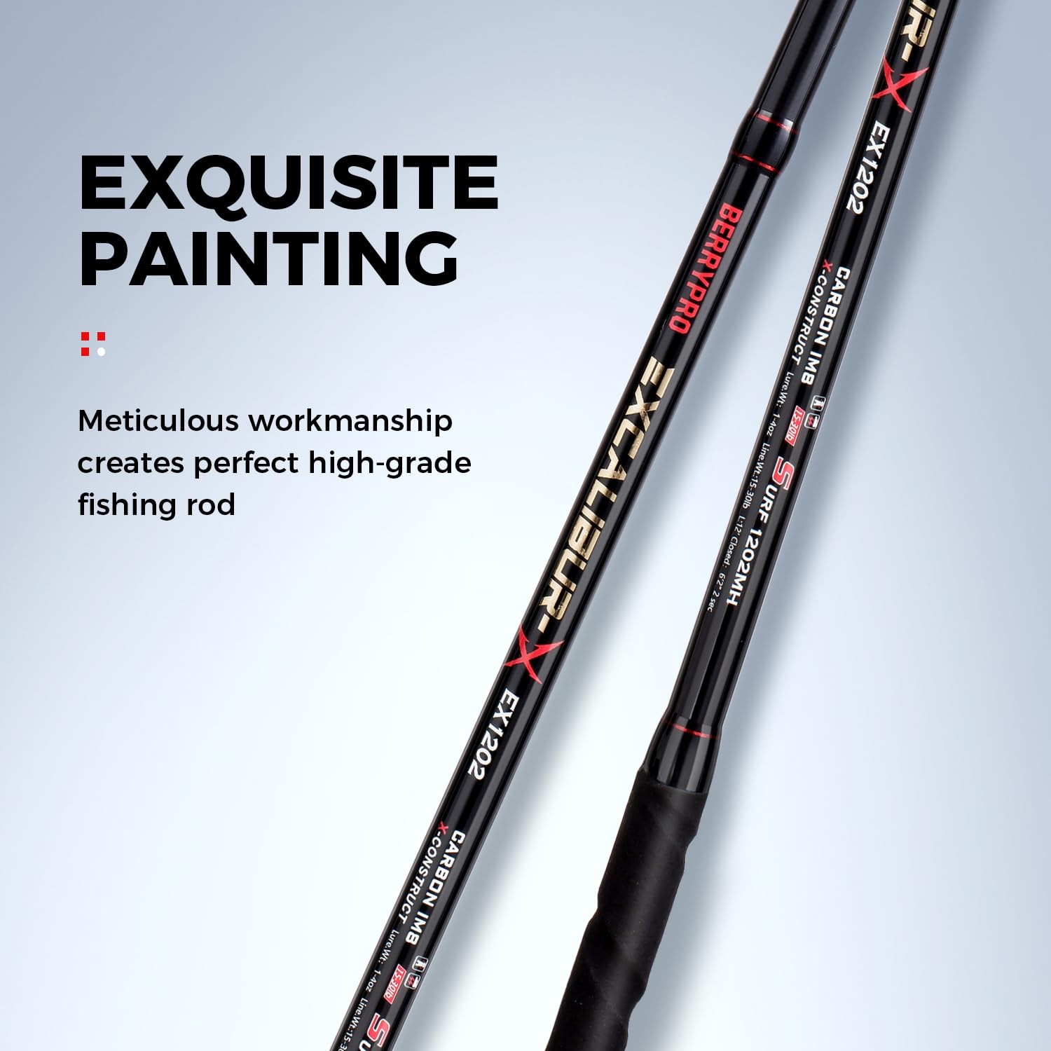 Berrypro Surf Spinning Rod Carbon Fiber Surf Rod Travel Fishing Rod 9/10/11/12