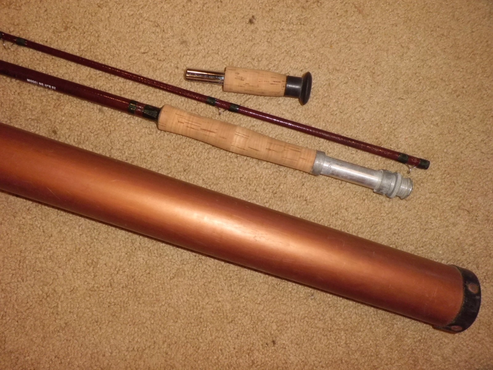 Vintage WALTON POWELL Model UFB 92 Fiberglass Fly 9′ Rod- line 9-10-11-12 wt