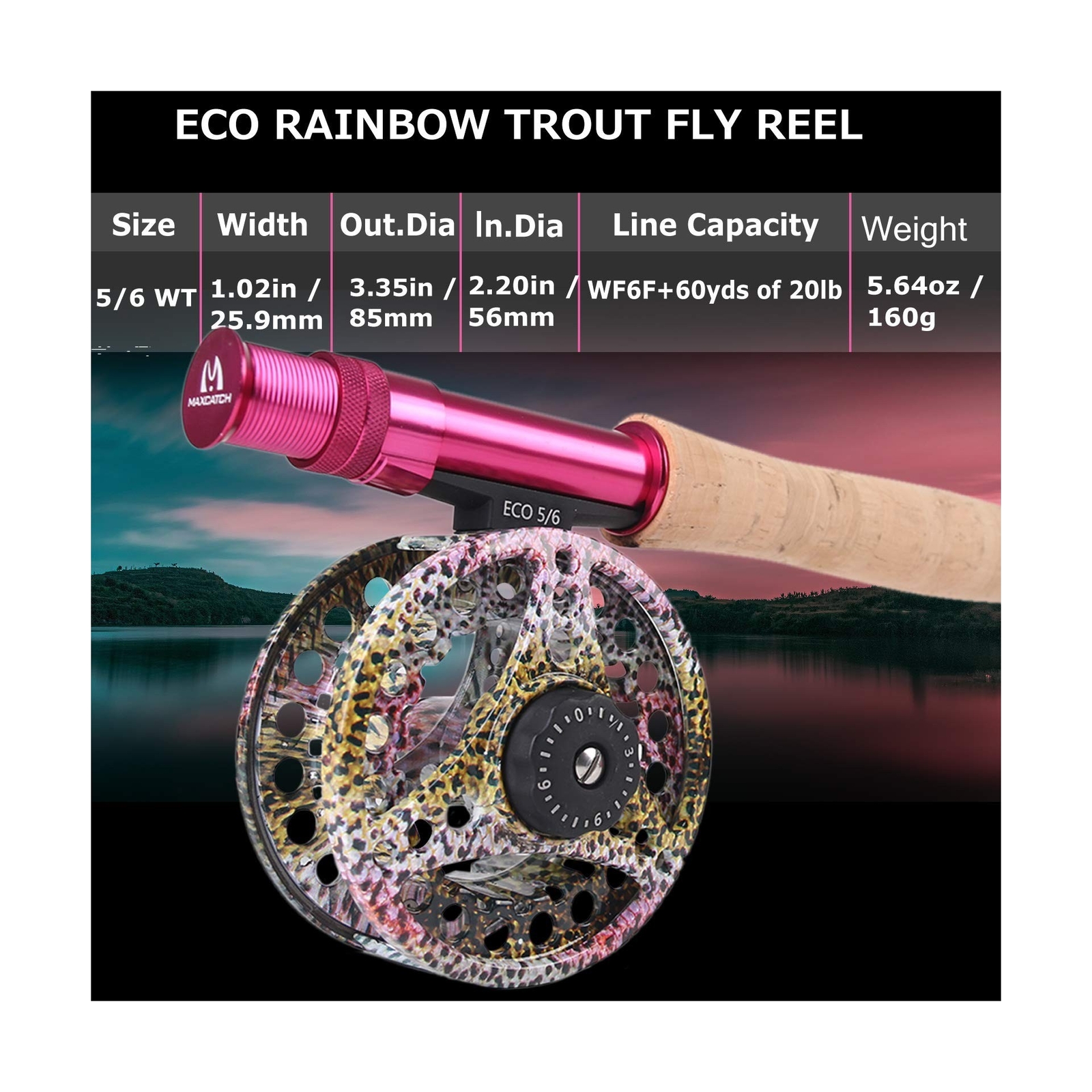 Maxcatch Women’s Elegant Pink Fly Fishing Rod: 2/5-weight with Rod Tube
