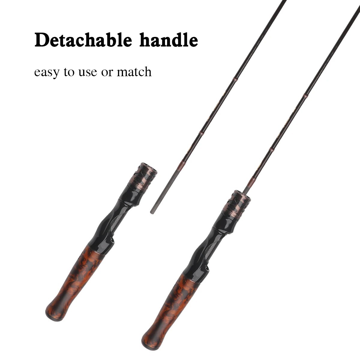5.6ft 6ft Fishing Rod Carbon Fiber Ultra Light Rod Wood Handle Casting/Spinning