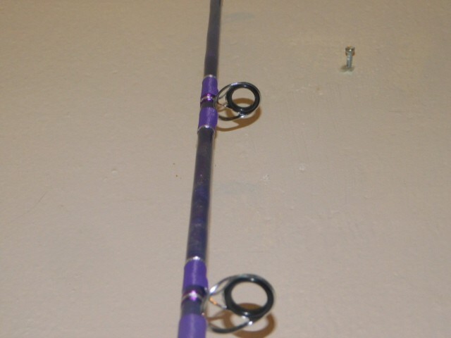 CUSTOM SPINNING ROD 7 FT 20-40 LB PURPLE PEARL MARBLE NEW