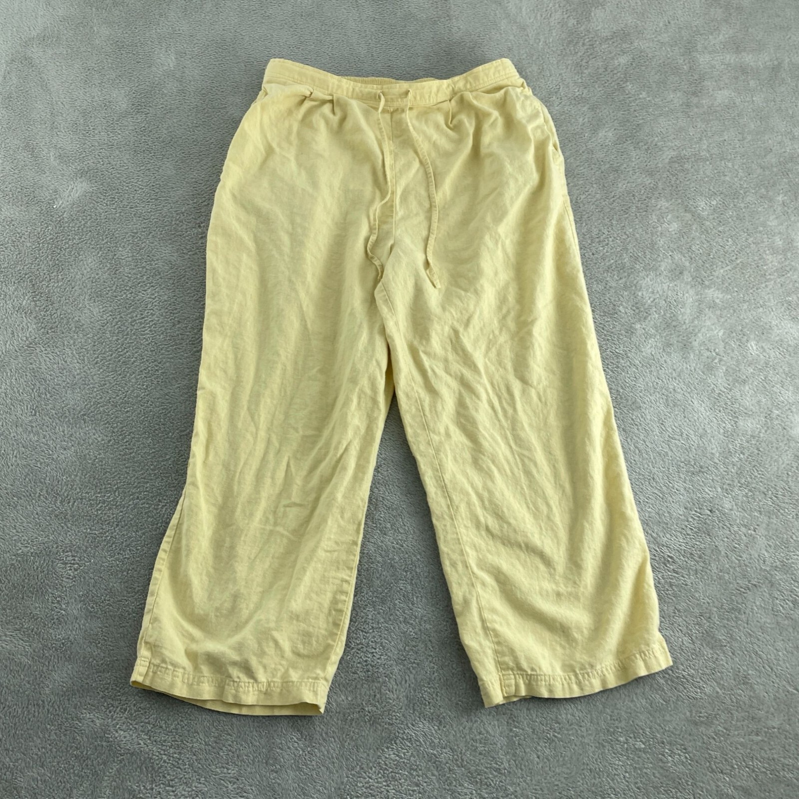 Orvis Womens Elastic Waist Linen/Rayon Blend Relaxed Fit Pants Size 14 0335