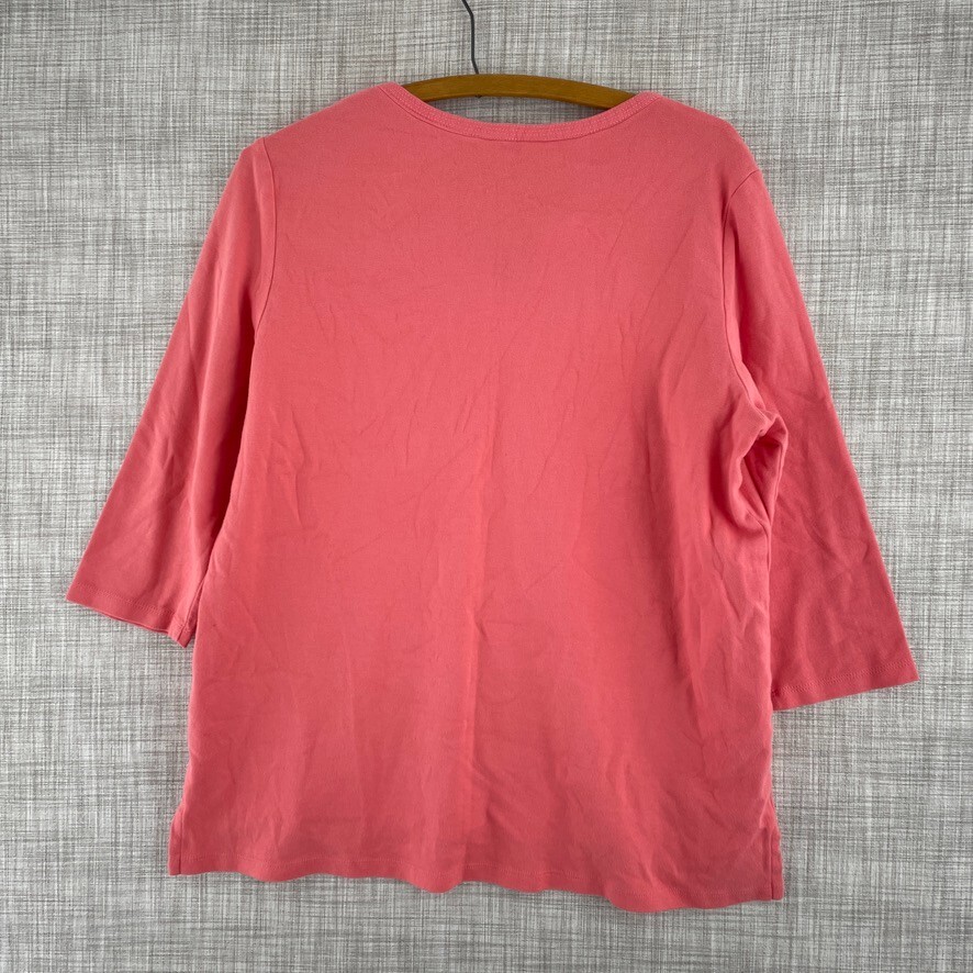 Orvis 3/4 sleeve shirt Top Womens 2157 pink 2157