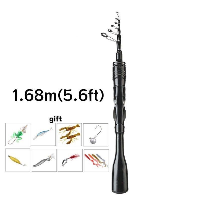Telescopic Fishing Rod Carbon Fiber Fast Action Casting Spinning Travel Rod Carp