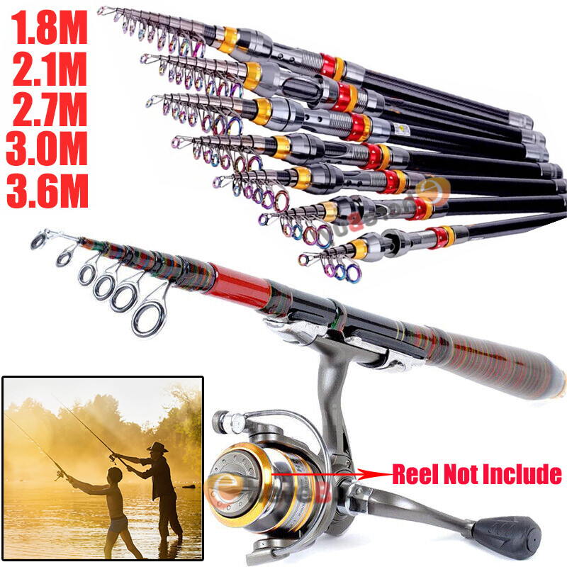 Carbon Fiber Travel Spinning Telescopic Fishing Rod Portable Retractable Fishing