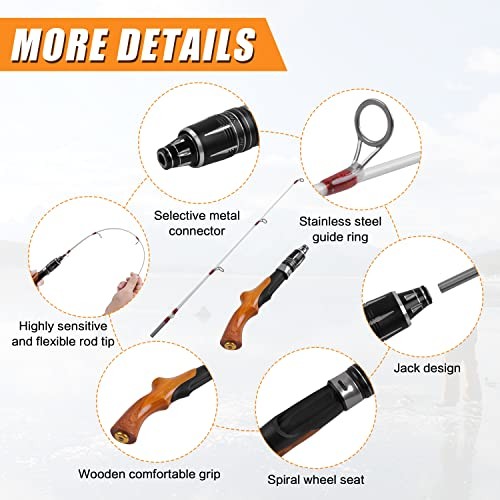 Lightweight 23″ Spinning Rod for Ice Fishing – Portable Ice Fishing Gear