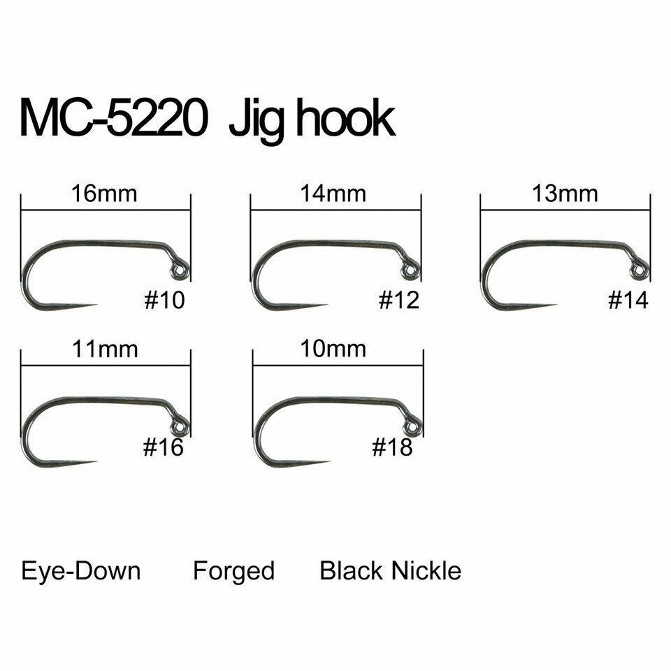 100pcs Fly Tying hook Dry&Wet&Nymph Barbless 8# – 20# Fish-Friendly