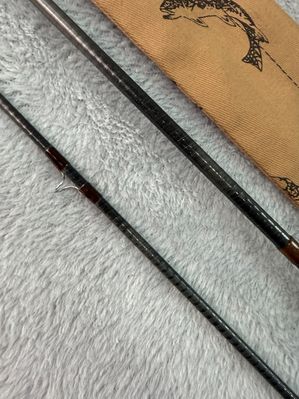 Vtg Orvis “Trout” Graphite Fly Fishing Rod 8’ 6wt 2pc Sock & Original Tube Y218