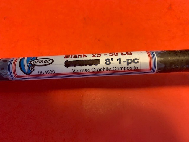 VARMAC 8 FOOT 25 TO 50 POUND RATED GRAPHITE COMPOSITE TRI-HELIX FISHINGROD BLANK
