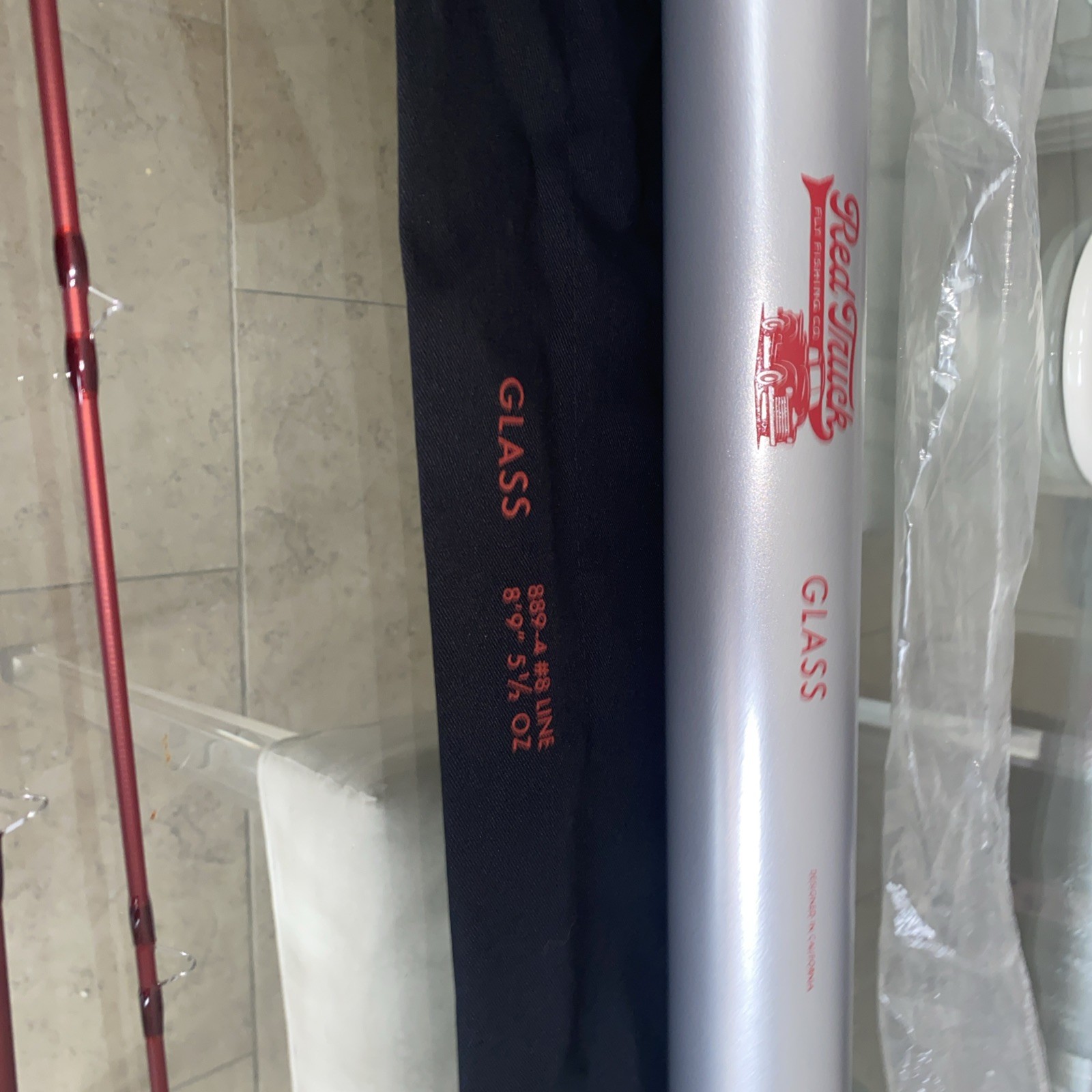 Red Truck Glass 889-4 #8 Line 8’9″ 5-1/2oz, 4pc Fly Rod-NEW with tribe & Sock!!!
