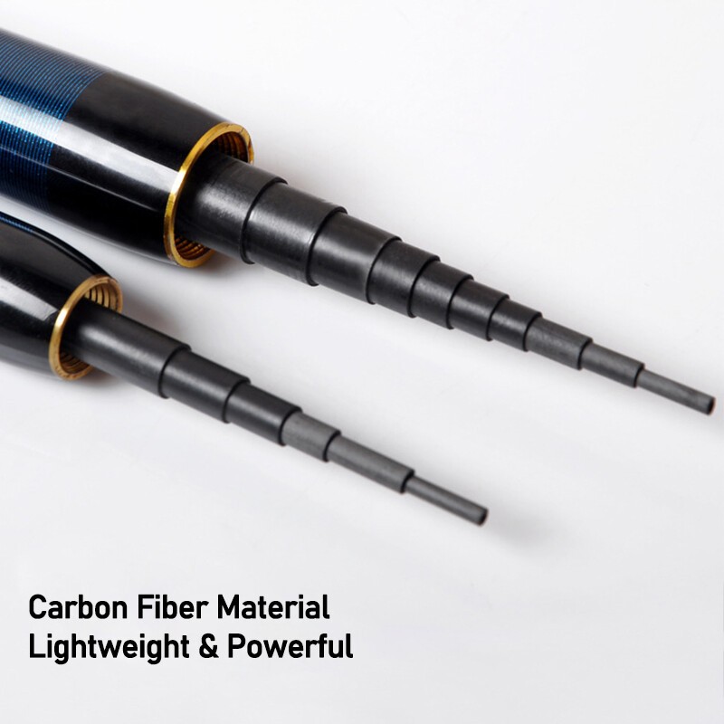 3.6M-6.3M Carbon Fiber Fishing Rod Ultralight Portable Travel Pole