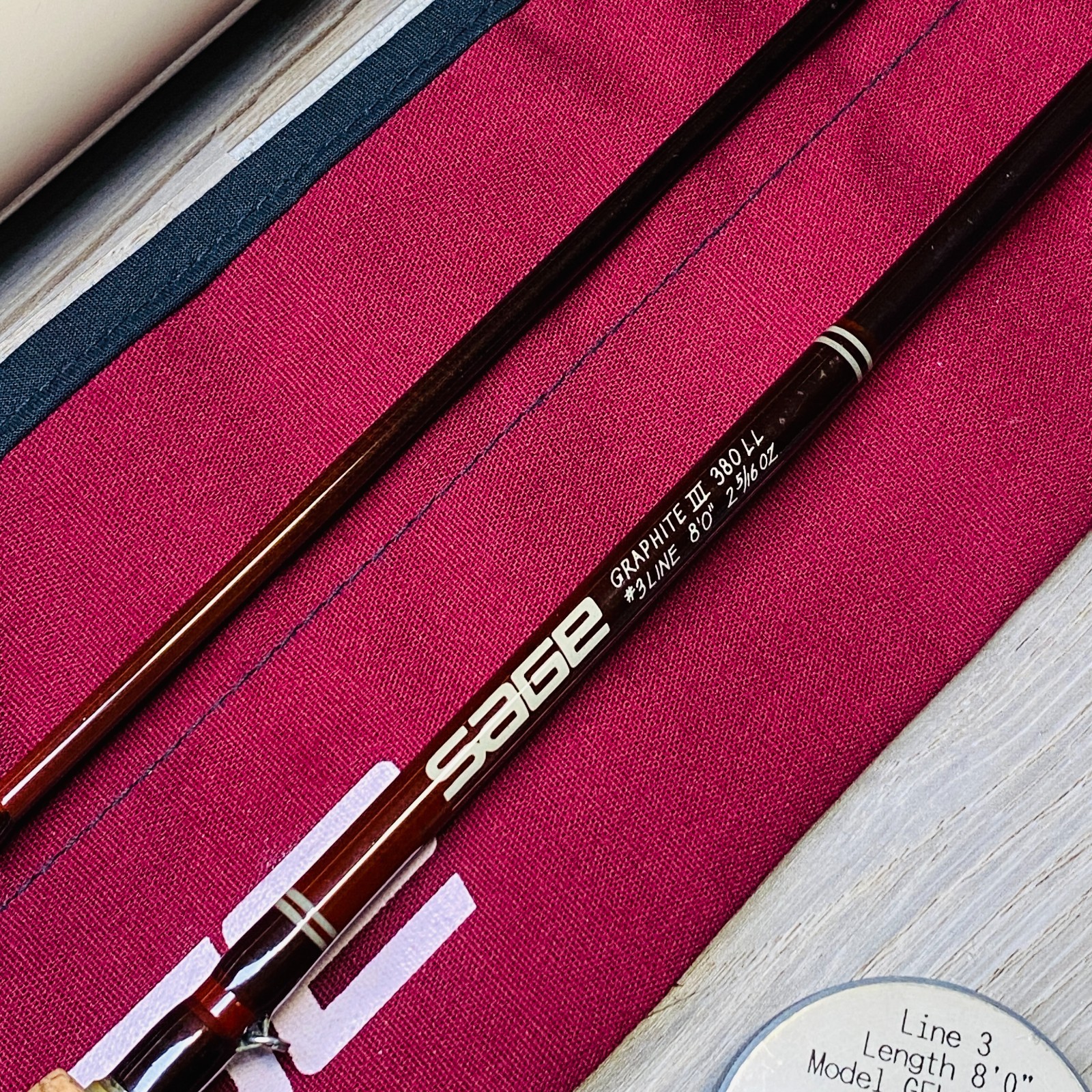 Sage Graphite III GFL 380 LL NIPPON 3wt 8’0″ Fly fishing rod w/Sock Tube