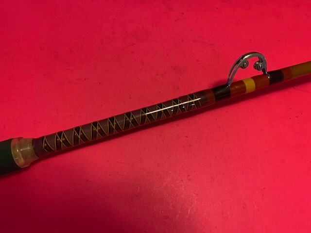 VINTAGE CUSTOM SABRE 6 FOOT 6 INCH 50 TO 100 POUND RATED TROLLING FISHING ROD