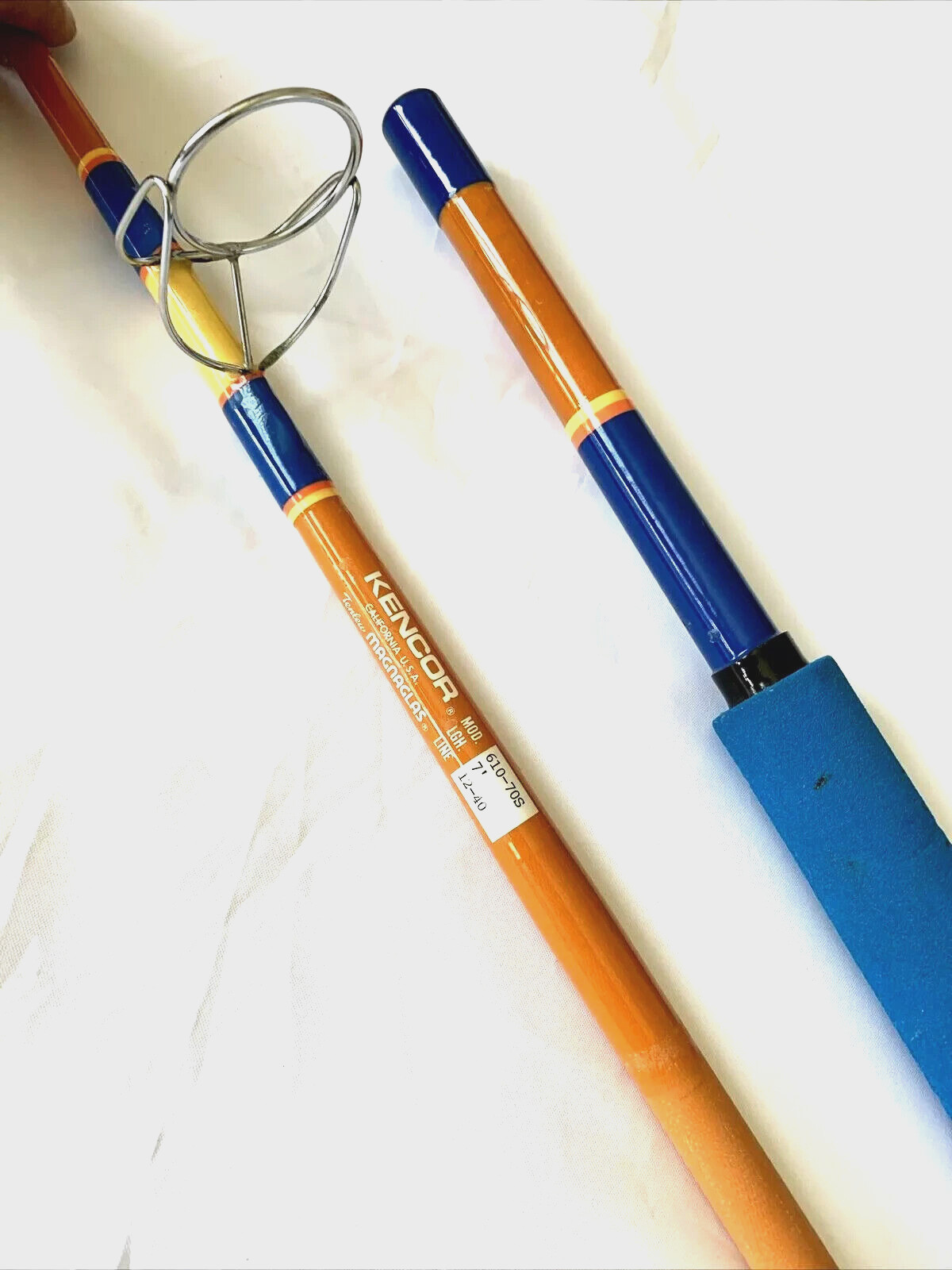 Kencor 610-70S 7’ Tenlew Magnaglas 12-40Lb Spinning Fishing Rod Made In USA RARE