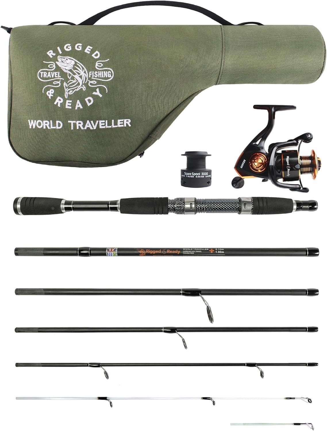 Rigged and Ready Smuggler Series Travel Fishing Rods. Super Compact, 1 Spinni…
