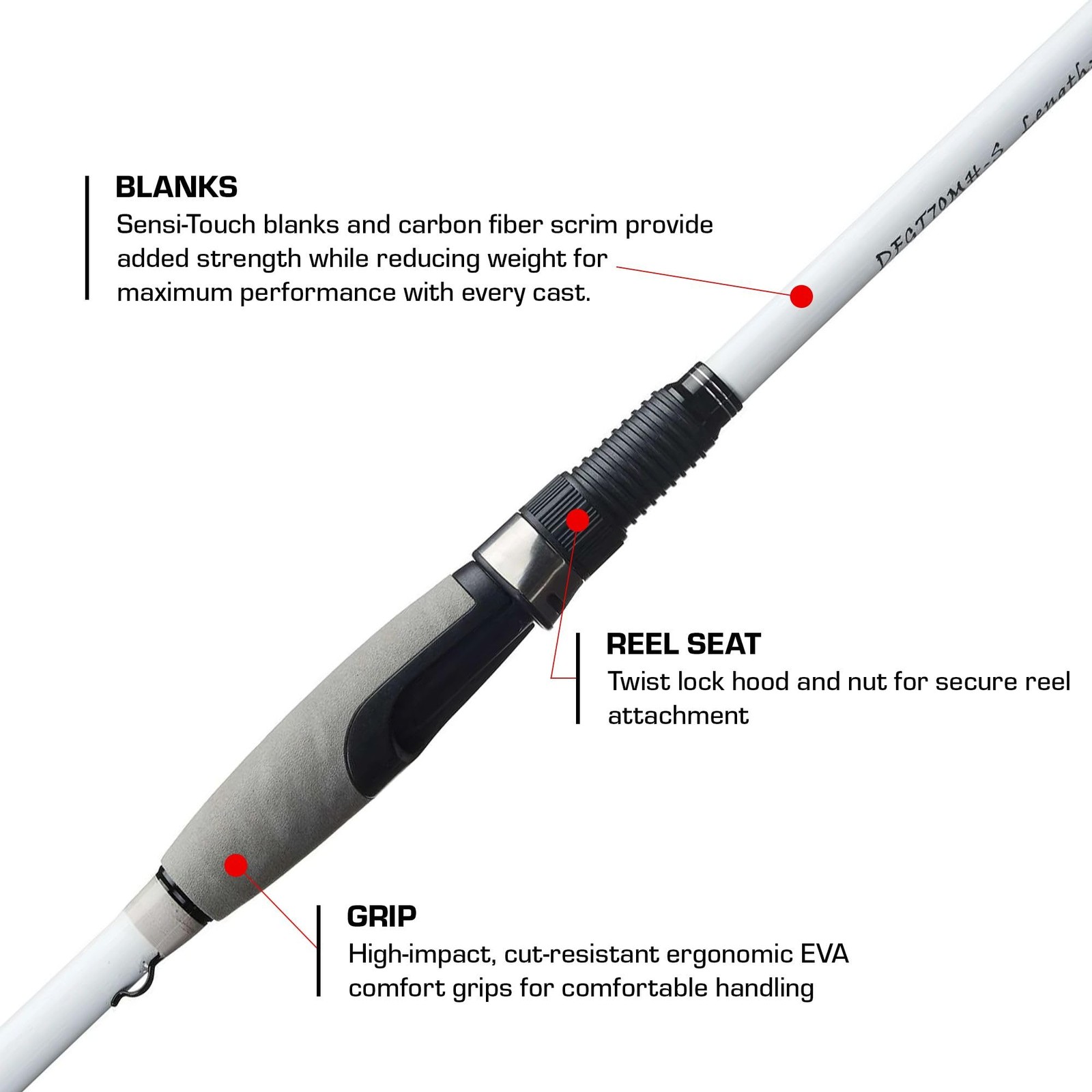 Duckett Fishing Ghost Ii 70 Medium Heavy Spinning Rod Dfgt70Mh-S