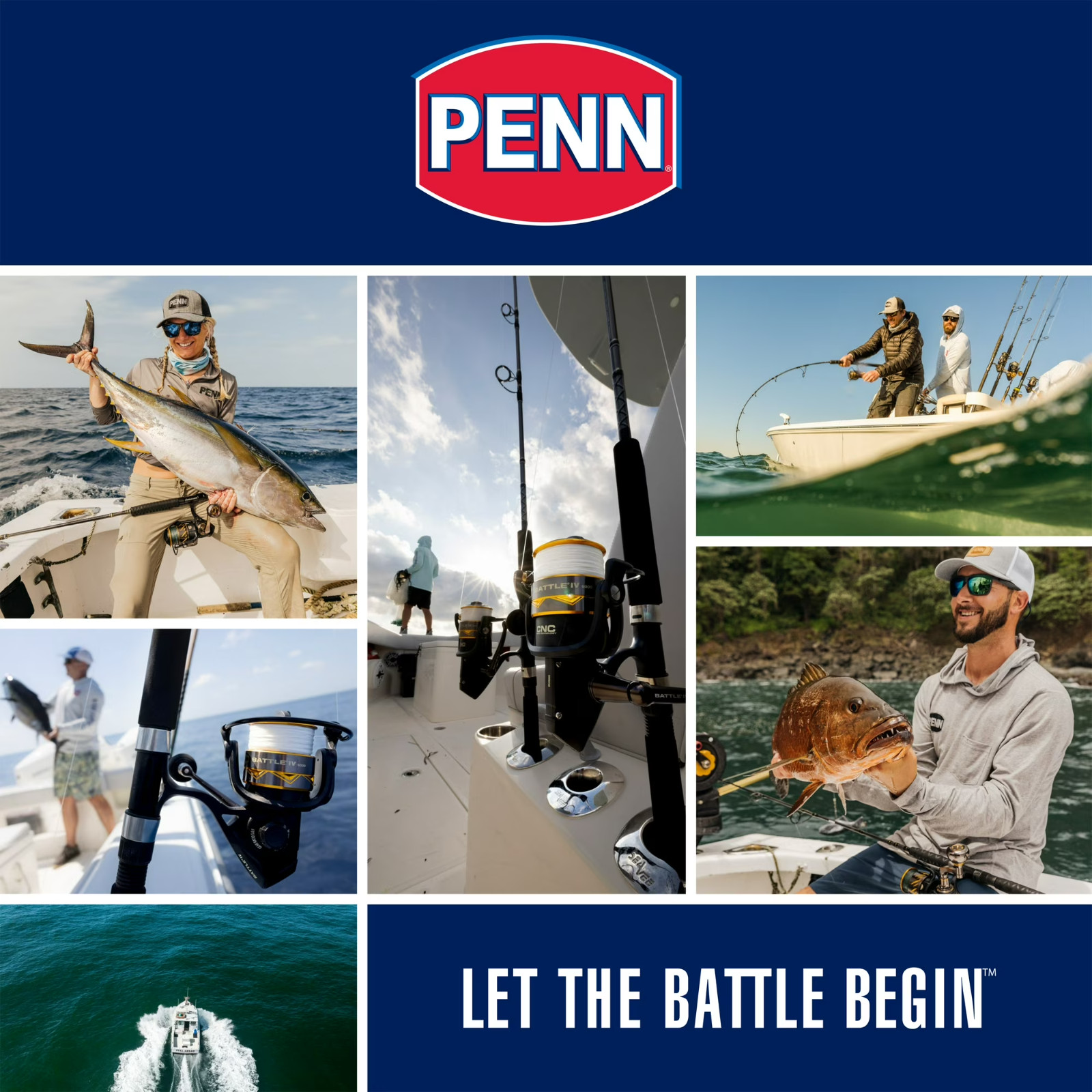 PENN Battle® II Combo, 7′ Medium Fishing Rod, 4000 Size Reel Composite SALE!