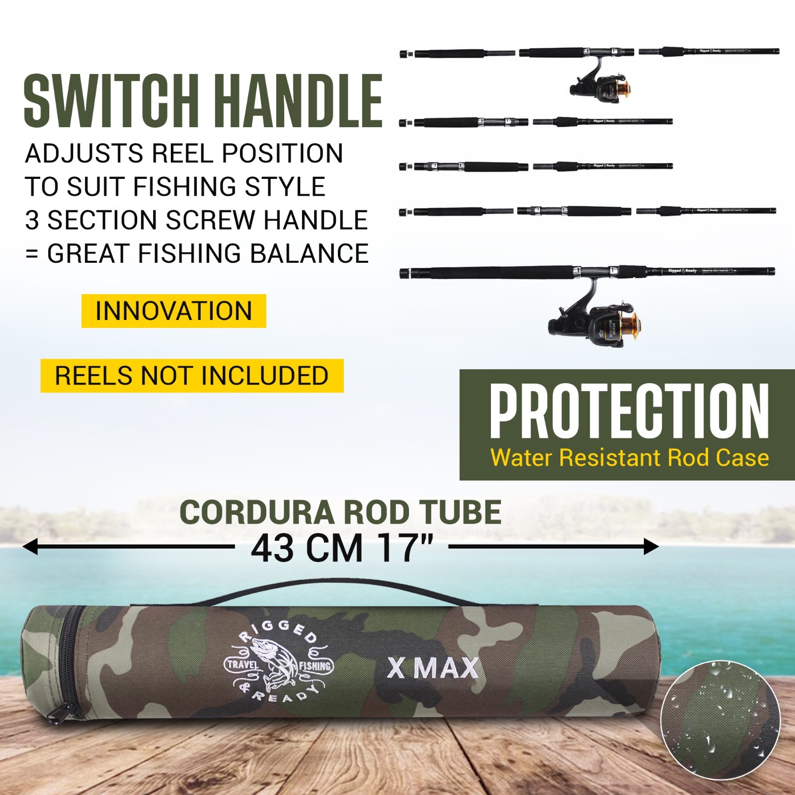 X MAX C-P Carp, Predator Fishing Rod. Unique, Super Compact, Multi-Function Rod
