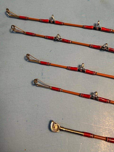 MATCHING SET OF 5 RARE CUSTOM BUILT CALSTAR FISHING RODS BY YO’S CUSTOM RODS