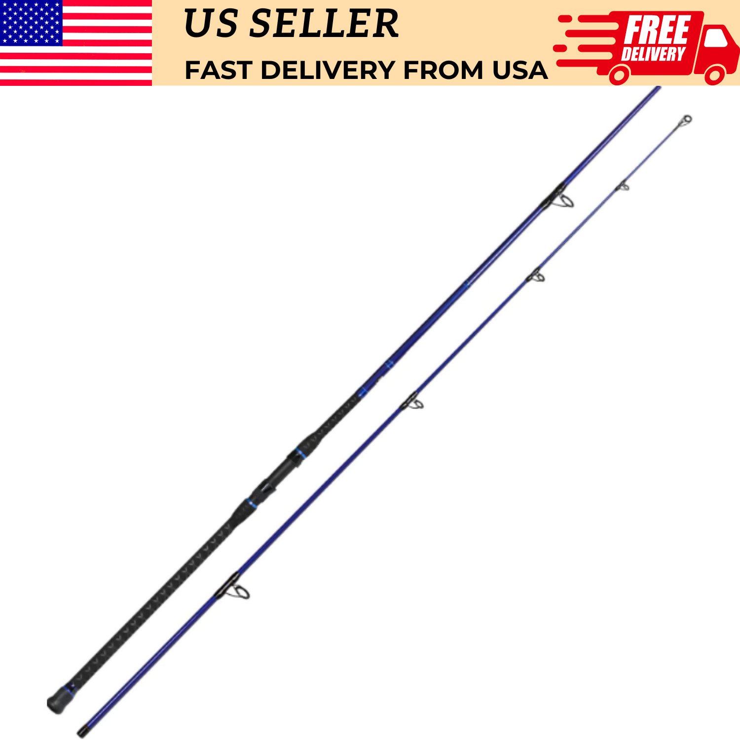 2 Piece 10′ Spinning Rod Carbon Fiber Moderate Fast Medium Heavy Durable