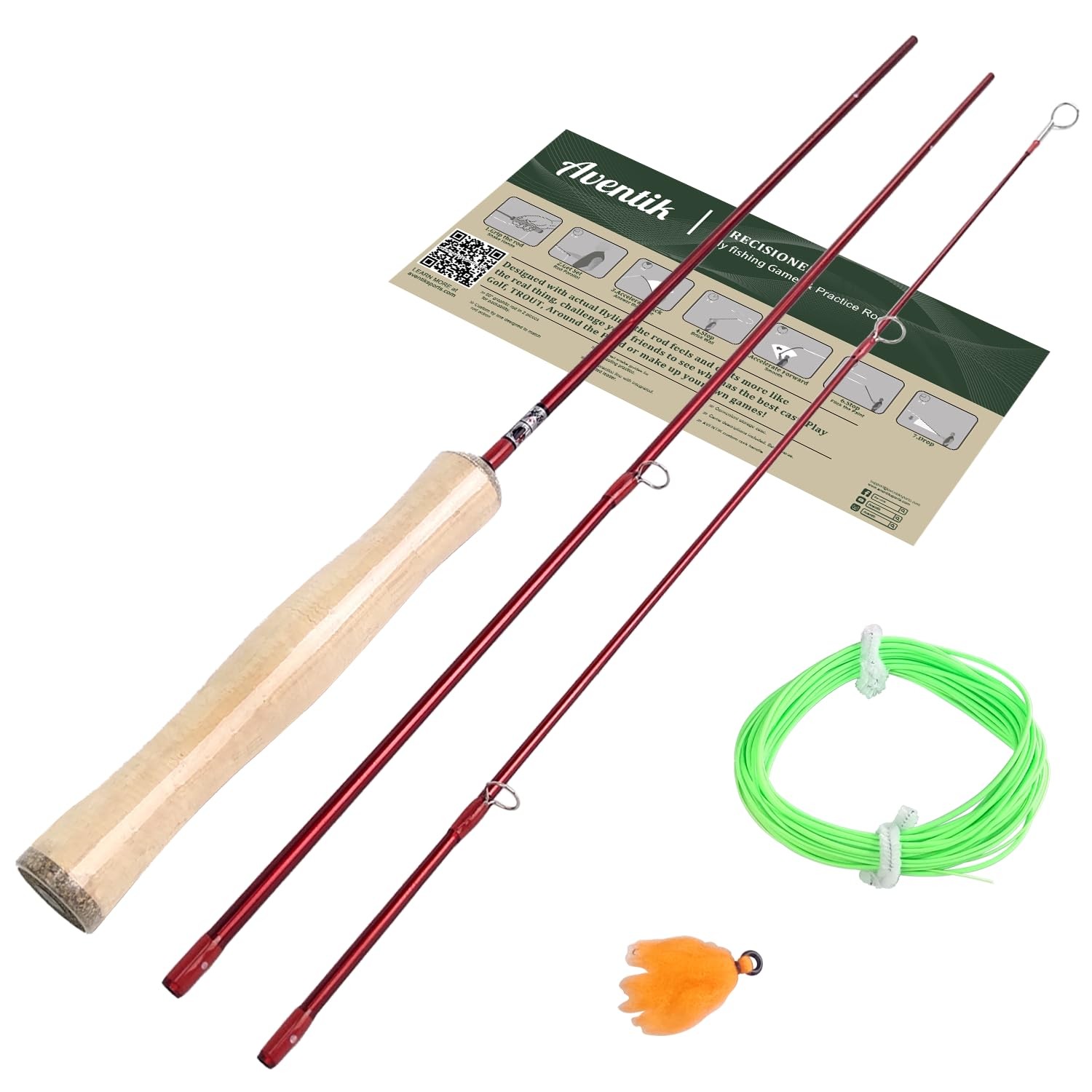 4’0” Practice Fly Rod for Beginners Casting 3 Pieces Game Fly Fishing Rod(wi…