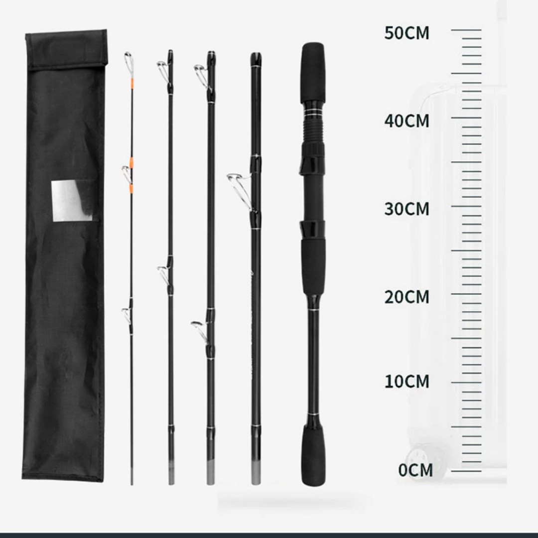 1.8M Carbon Fiber Travel Fishing Rod Straight handle Casting Pole Lightweight