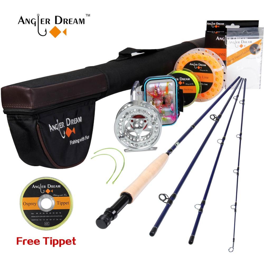 8’4” 3WT 4Pieces Carbon Fly Fishing Rod and Reel Combo Set 3/4WT Reel Rod Combo