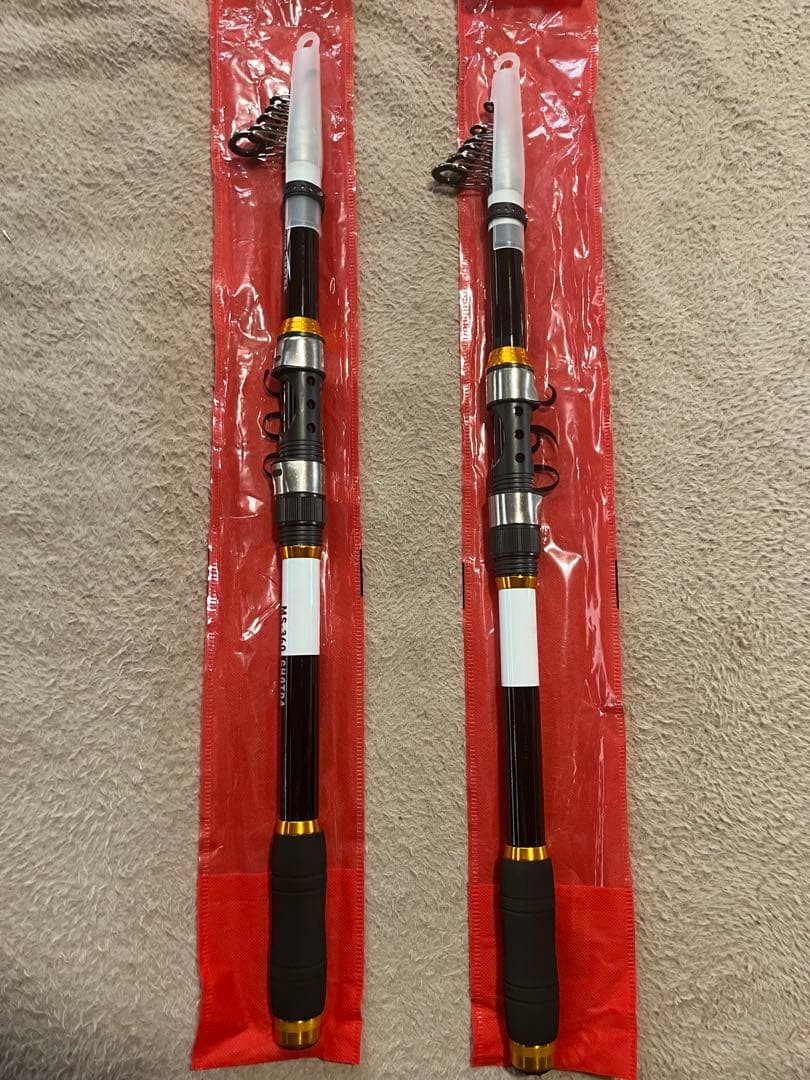 Unused Pack Rod Set of 2 MS-360 Graphite Casting Rods Black & Gold