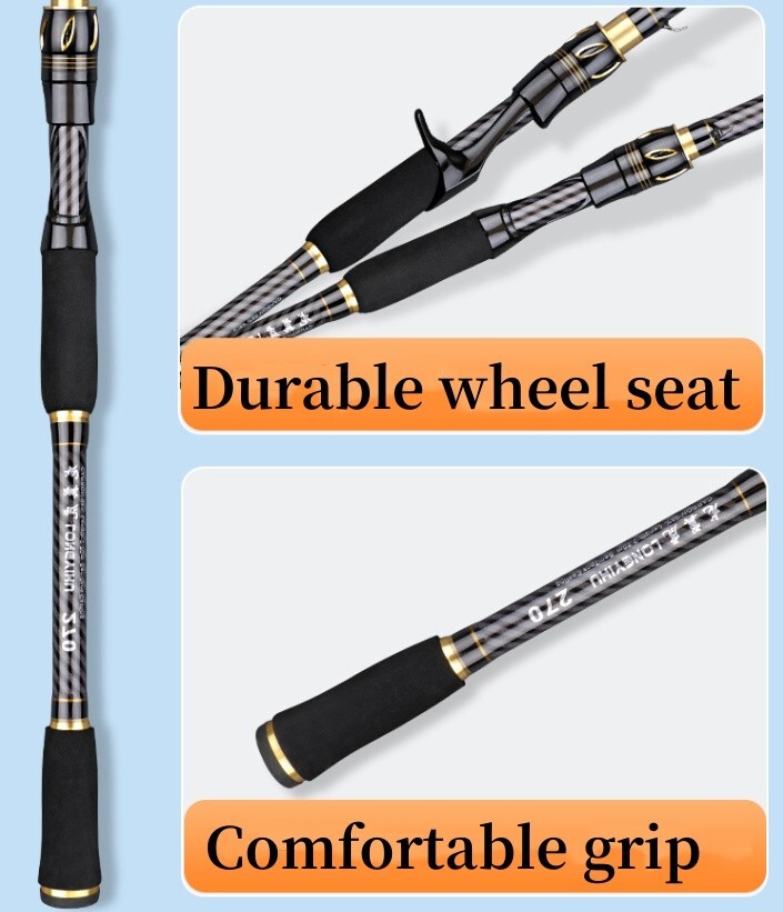 1.8m-3.6m Telescopic Fishing Rod Spinning Casting Rod Carbon Fiber Pole Portable