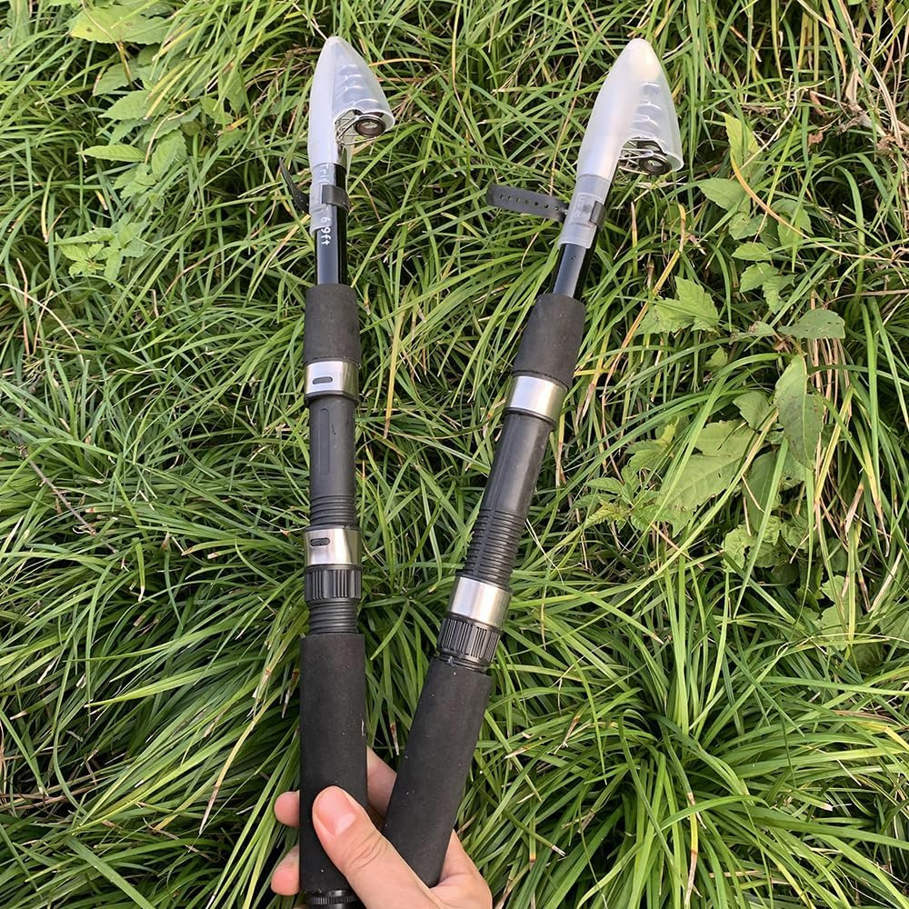 Fishing Pole Combo, 6.9Ft 2Pcs Telescopic Rods Set, Collapsible Fishing Rods, 2P