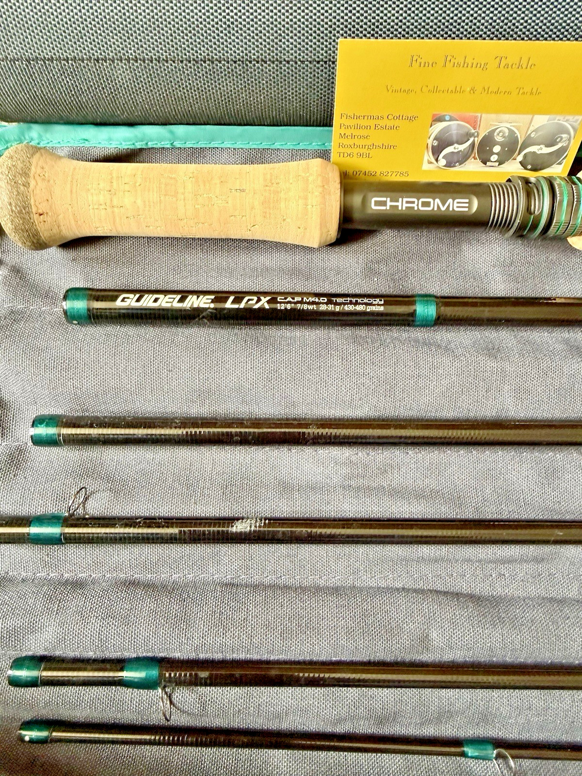 Guideline LPX Chrome 12 Foot 6 Inch #7/8 6 Piece Salmon Fly Rod with Bag & Tube