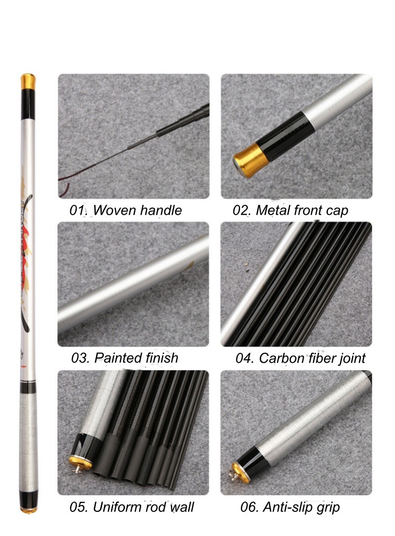 Carbon Fiber Fishing Rod Telescopic Fishing Rod Hard Pole Stream Freshwater Carp