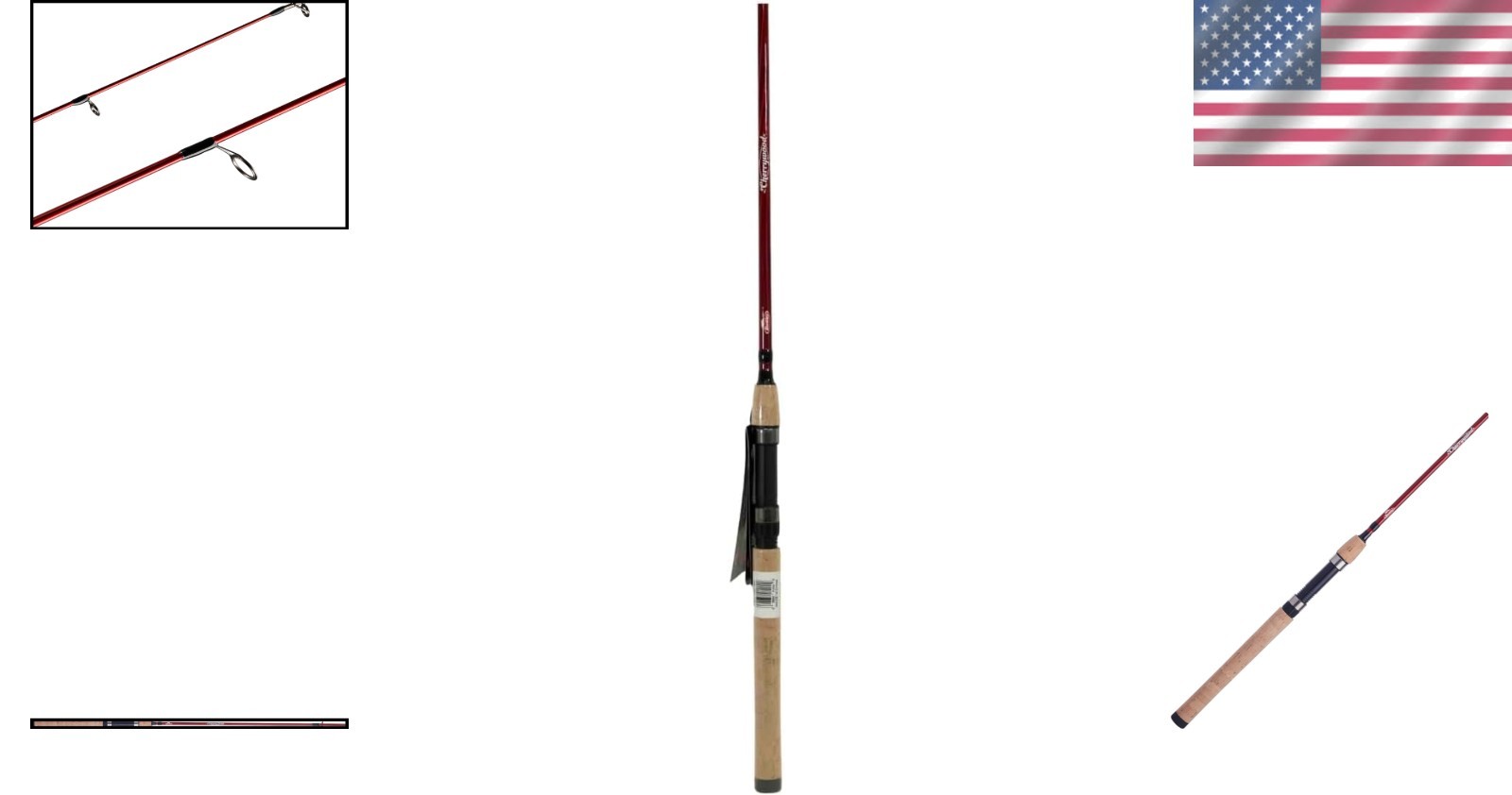 7′ Cherrywood HD Spinning Fishing Rod: Lightweight, Responsive, Ideal for Bass