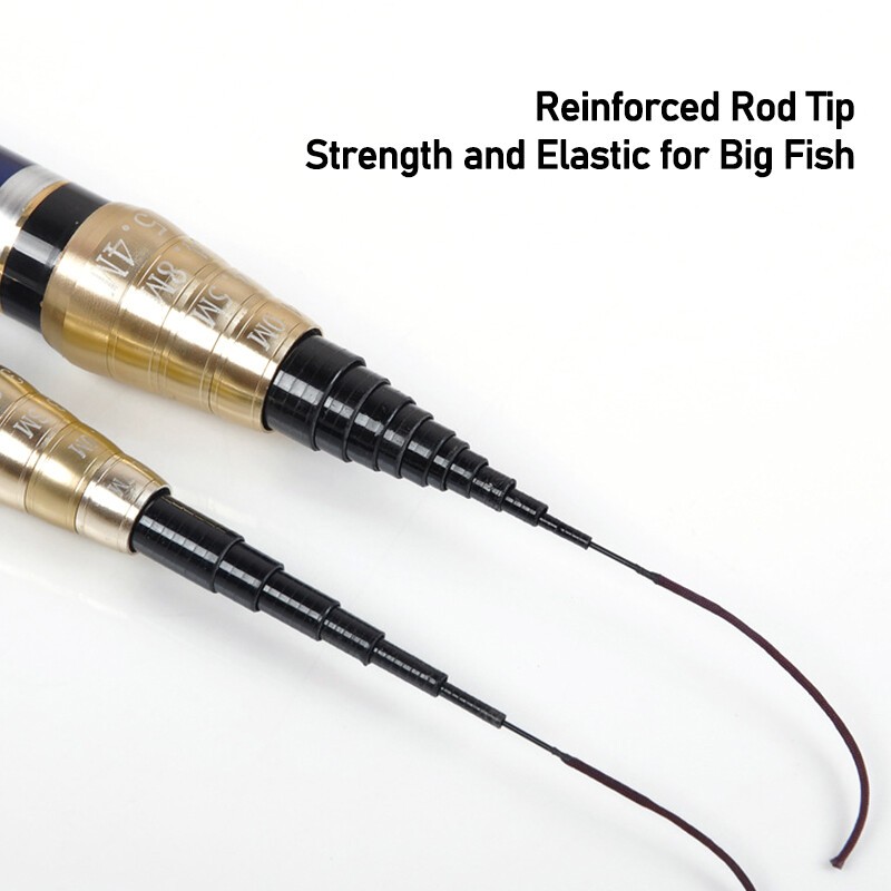 3.6M-6.3M Carbon Fiber Fishing Rod Ultralight Portable Travel Pole
