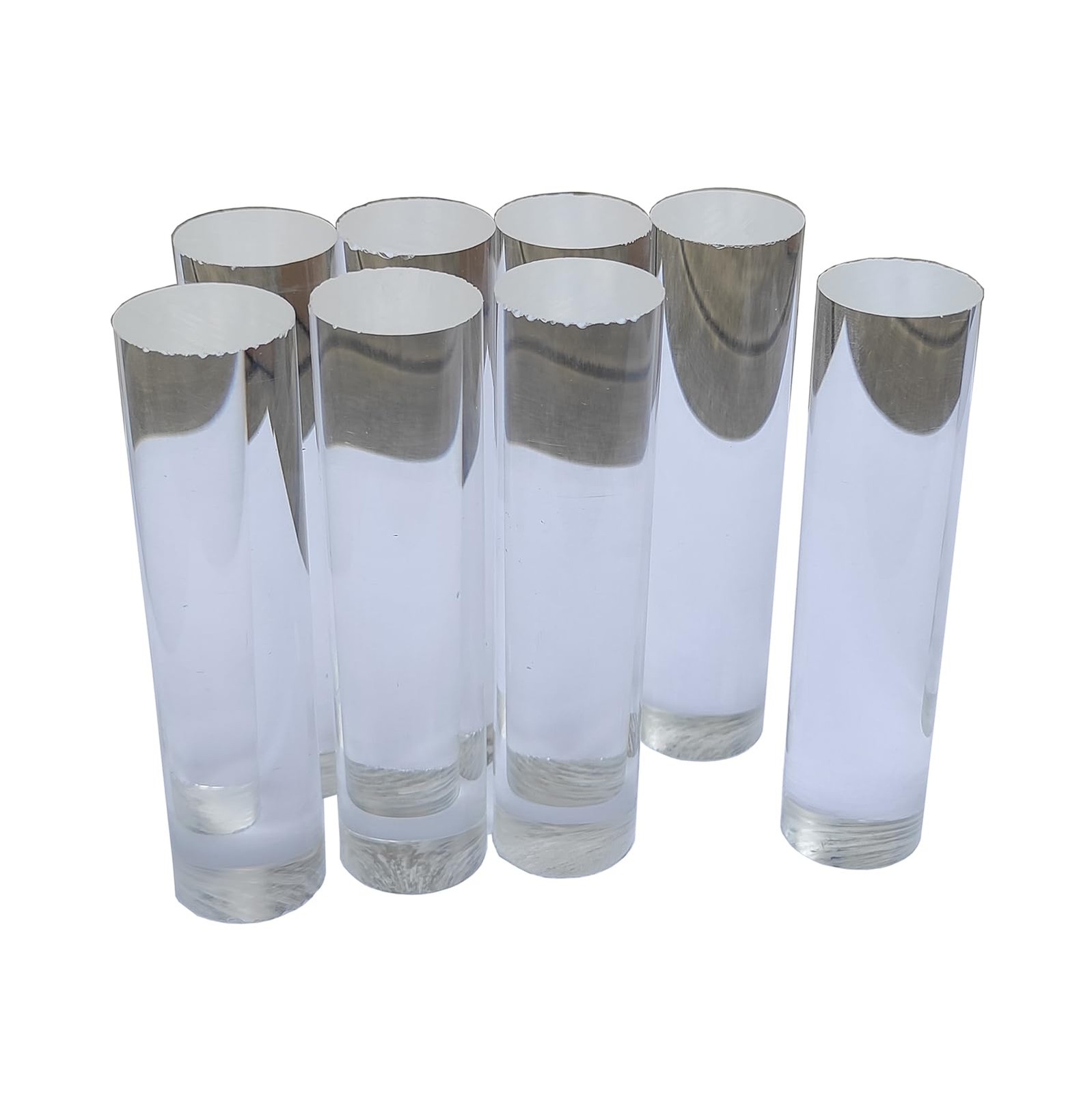 8 PCS 3/4 Inch OD x 3 Inch Long Clear Acrylic Plexiglass Plastic Dowels Rod