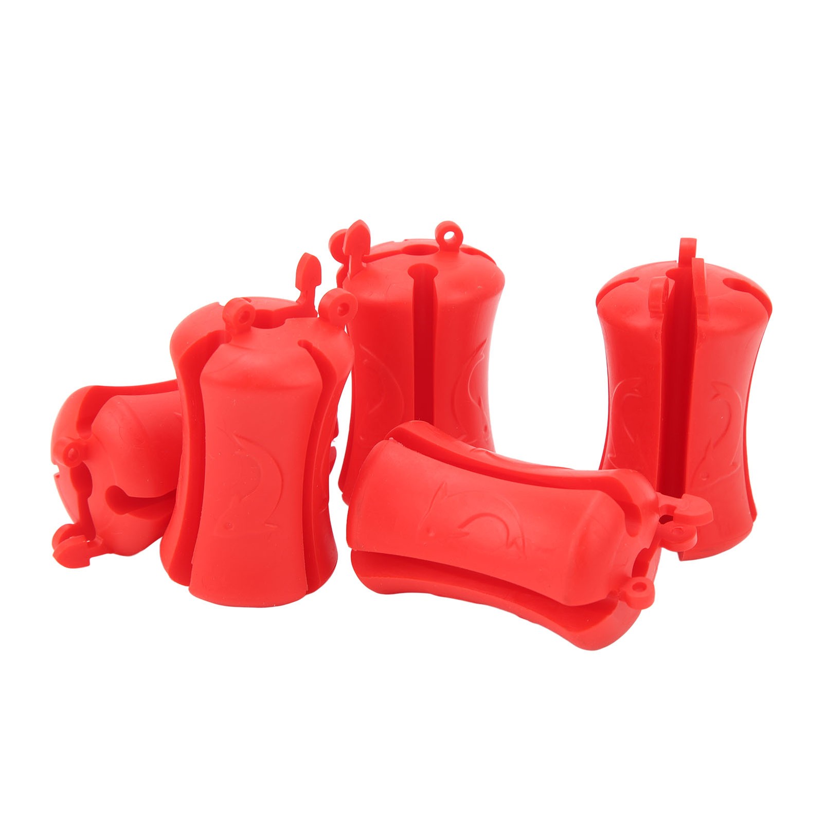 (Red)5PCS Portable Fishing Rod Fixed Ball Silicone Reusable Fishing Rod WT