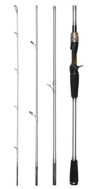 1.8M 2.1M Fishing Rods Travel 4 Section Carbon Fiber Spinning/Casting Lure Poles