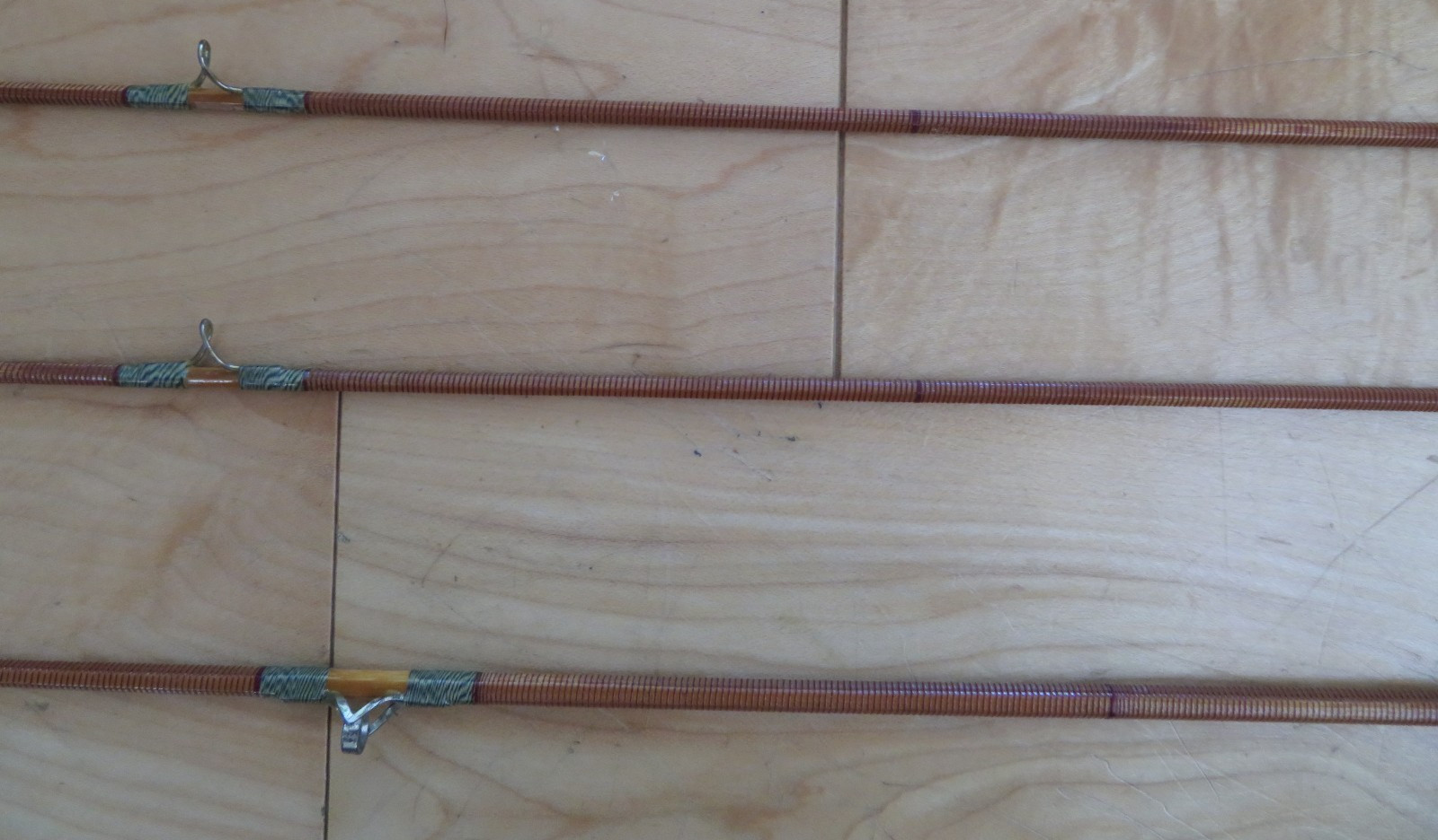 Vintage Crown Japanese 8′ Bamboo Fly Fishing Rod Set w/ Crown Brand Box & Gear
