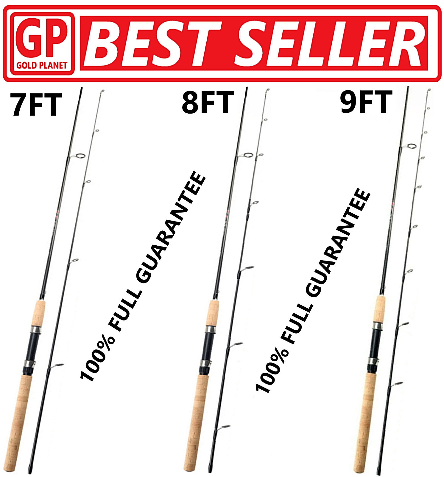 Fishing Pole Spinning Rod Carbon Fiber Portable Medium Fast Lightweight 7f 8f 9f