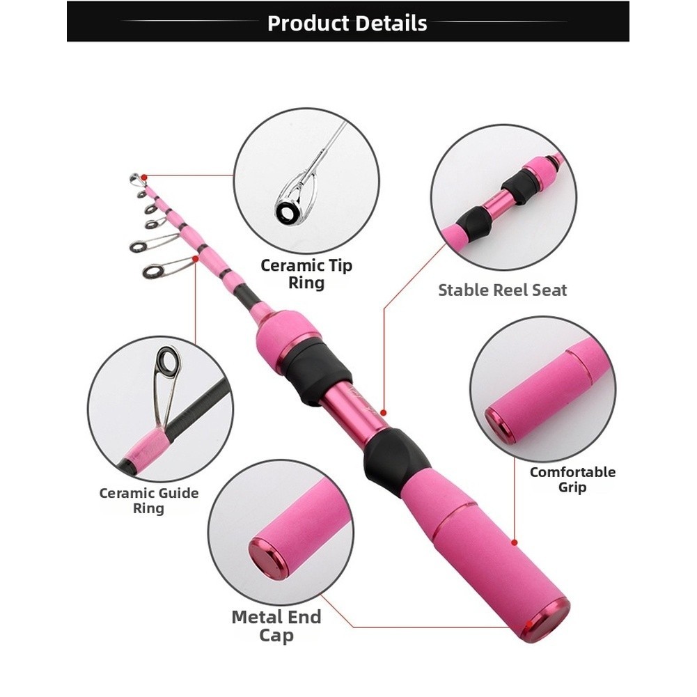 Carbon Telescopic Fishing Rod 1.5m 1.68m 1.8m for Small Water Precision Angling