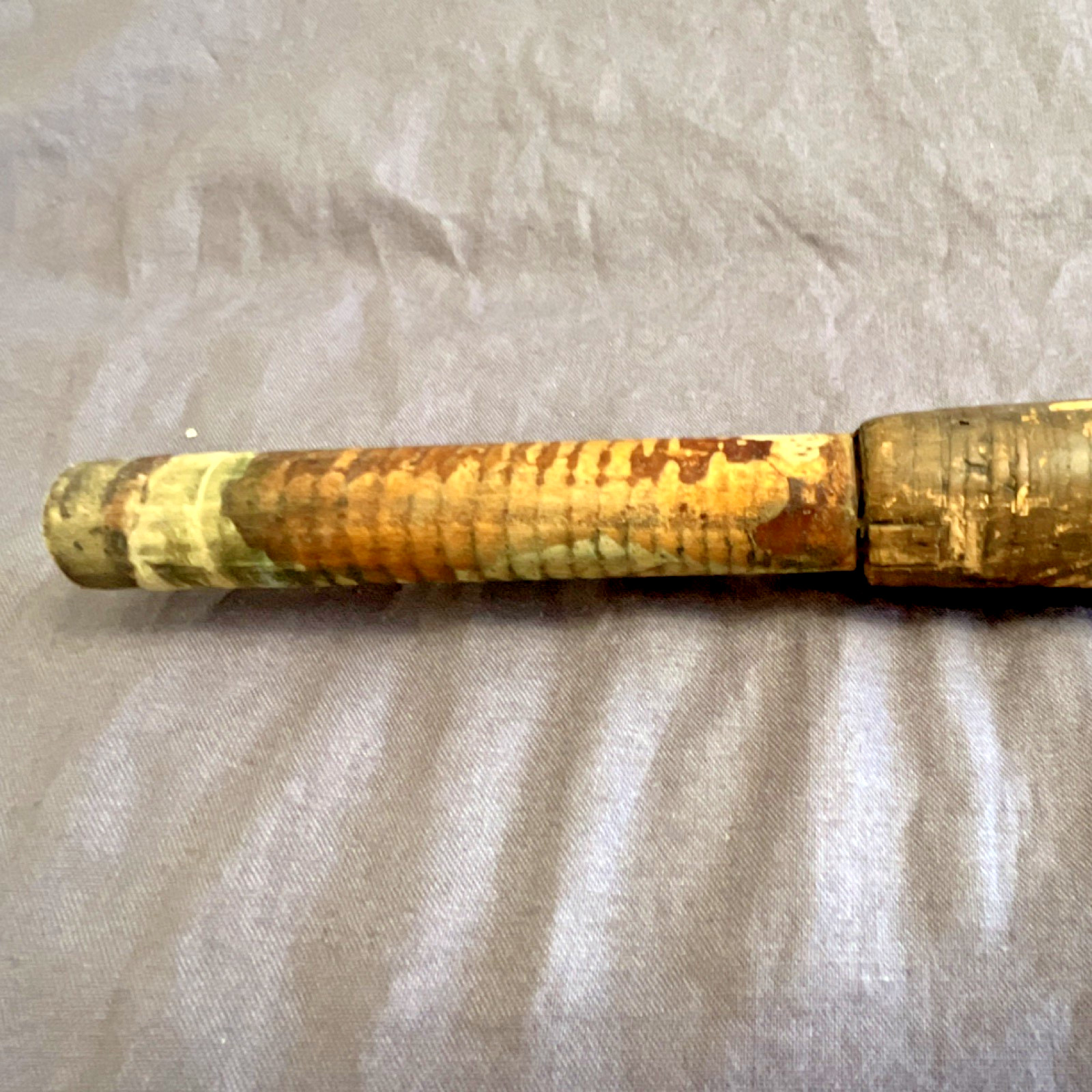 Green Fly Fishing Rod 9.5 ft 3pc Cork Handle Metal Ferrules Vintage