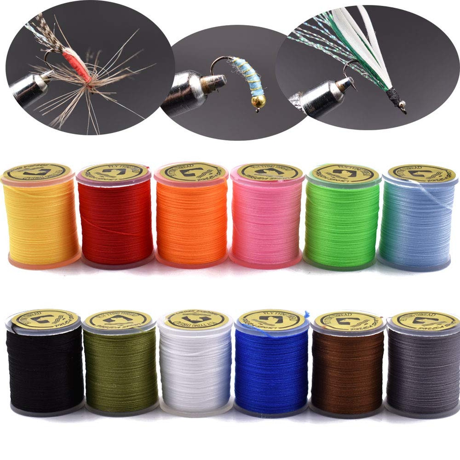 12/16 Colors 3/0 6/0 Fly Tying Thread Series Fly Tying Materials (12 Colors 2…