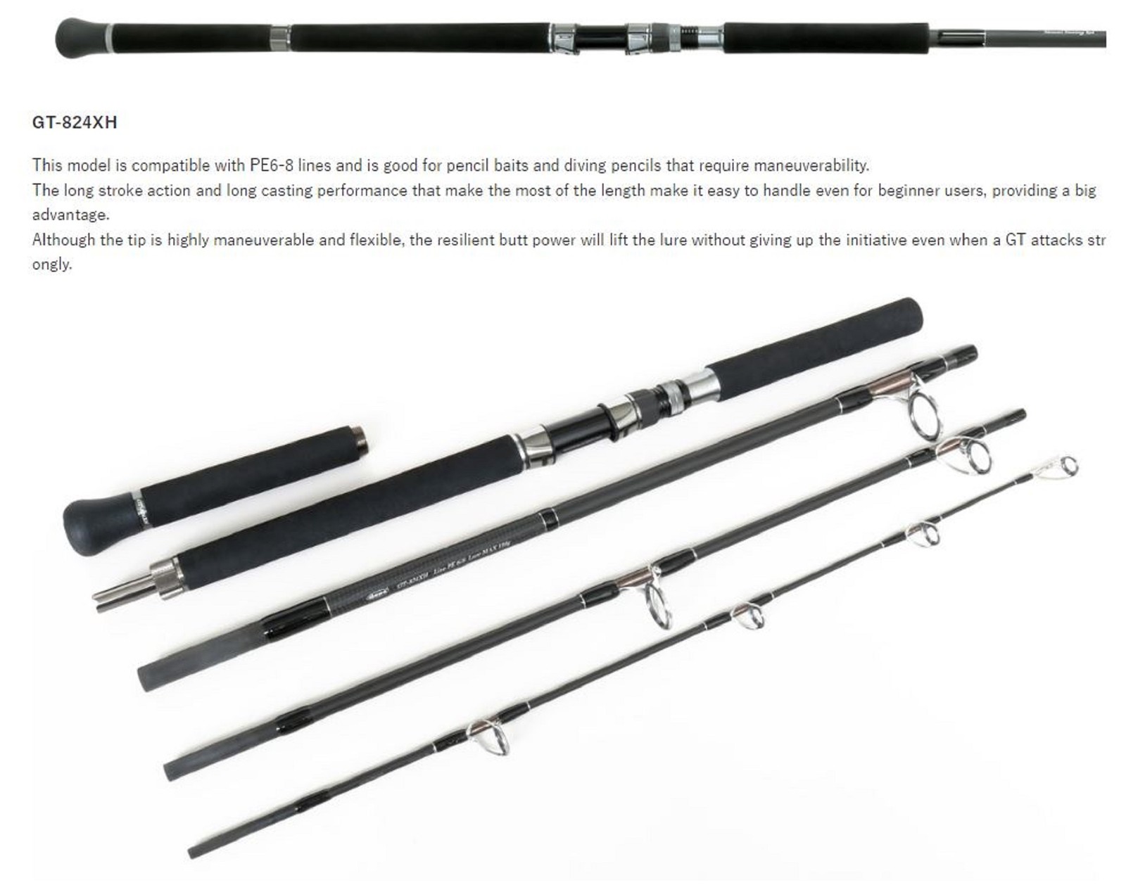 Deps Rod Spinning Huge Custom GT-824XH 4 Piece (2650)