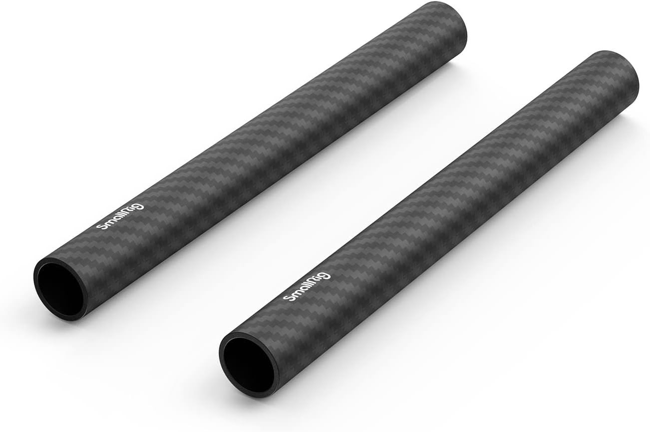 High Performance 15mm Carbon Fiber Rods – 6 Inches, Ideal for Cameras – 2 Pack