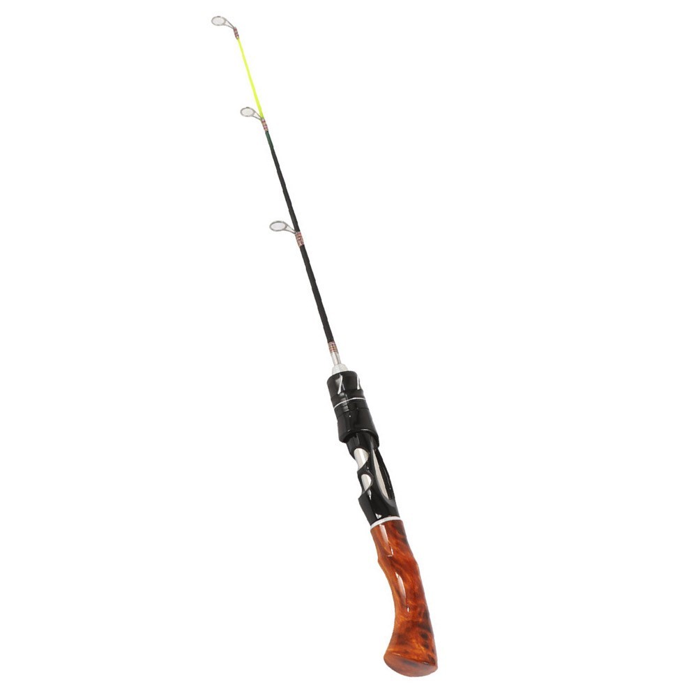 Two Section Ice Fishing Rod with Comfortable Imitation Wooden Grip 50 to 80 cm