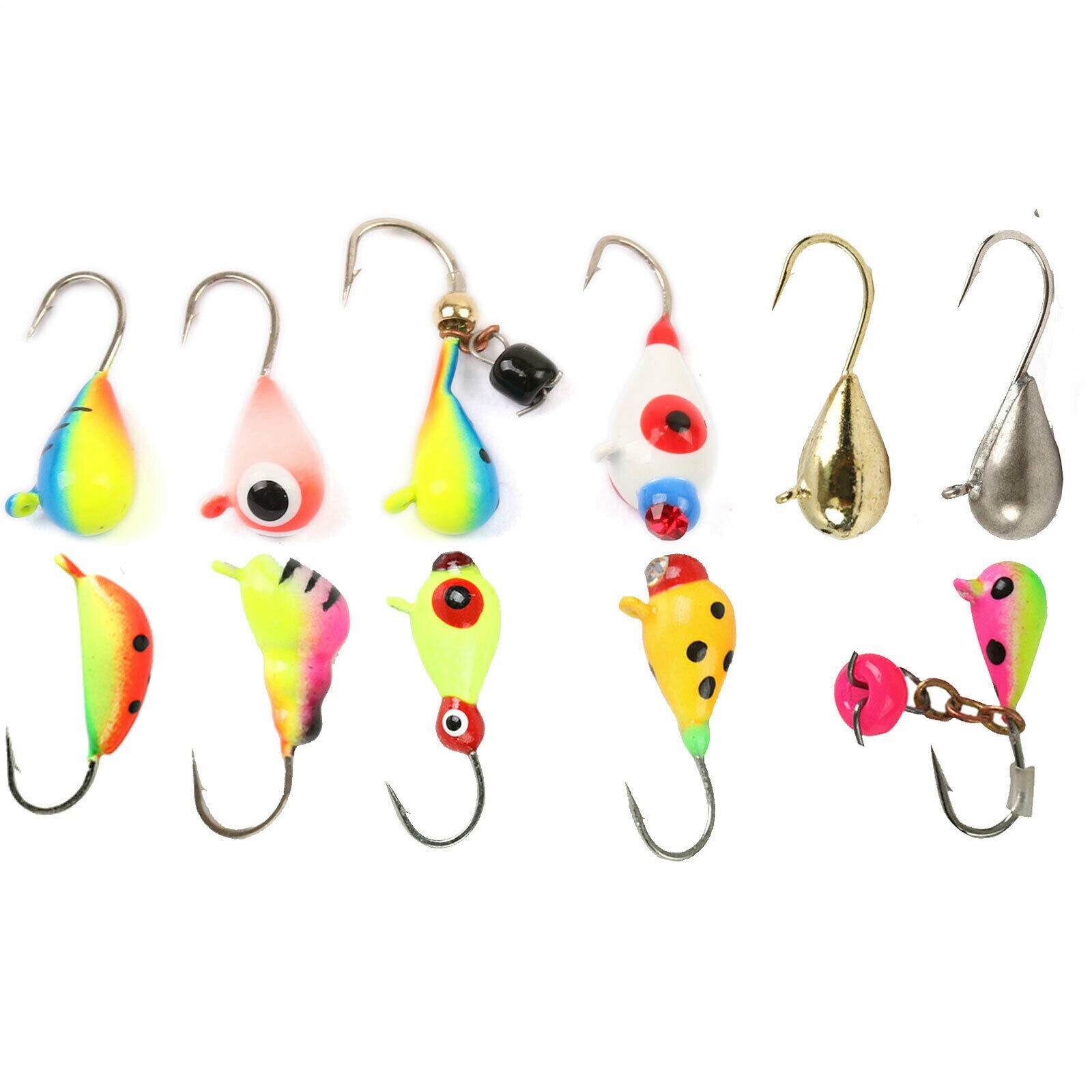 5pcs Ice Jig Japan Hook Winter Fishing Baits 12/14/16# Tungsten Ice Fishing Jig