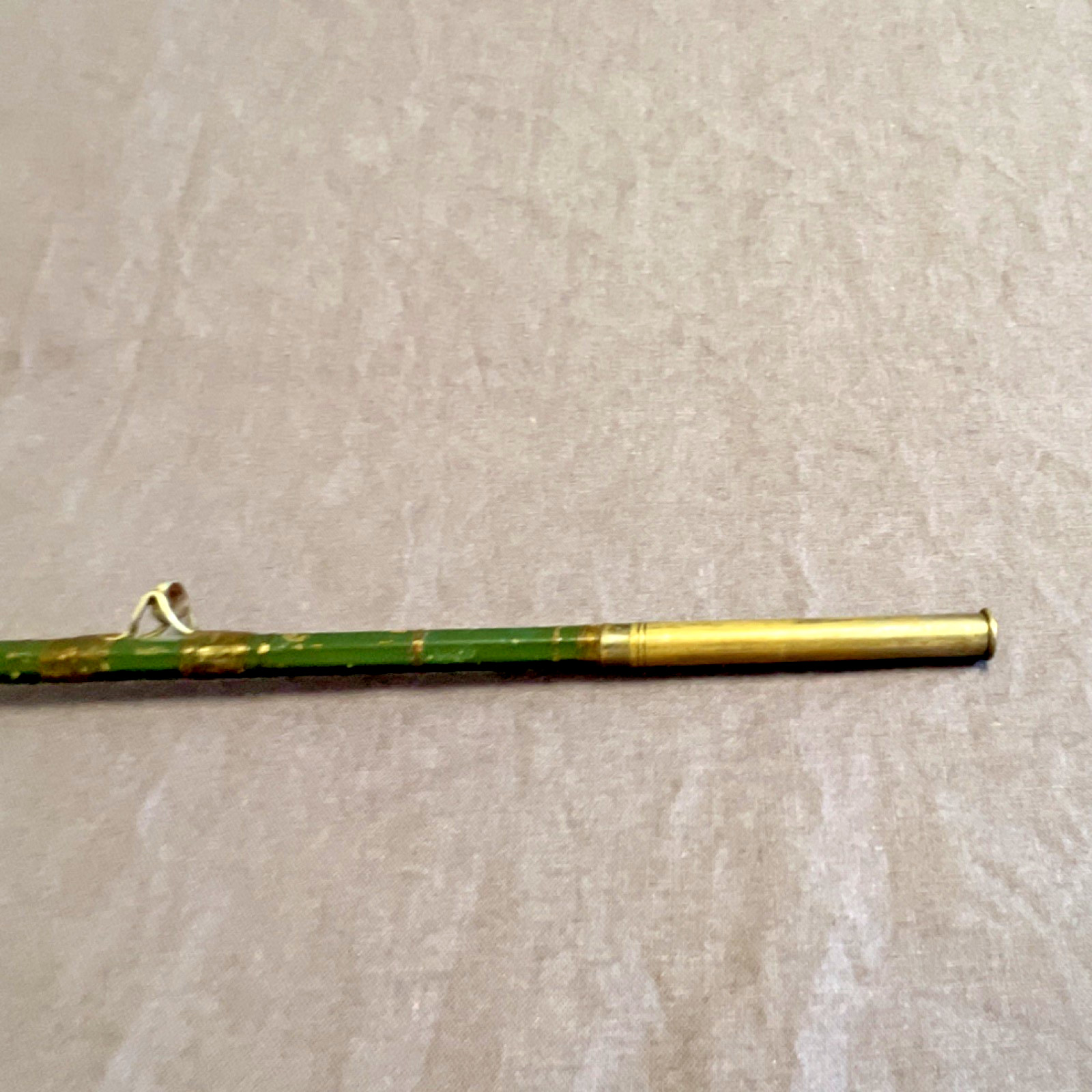 Green Fly Fishing Rod 9.5 ft 3pc Cork Handle Metal Ferrules Vintage