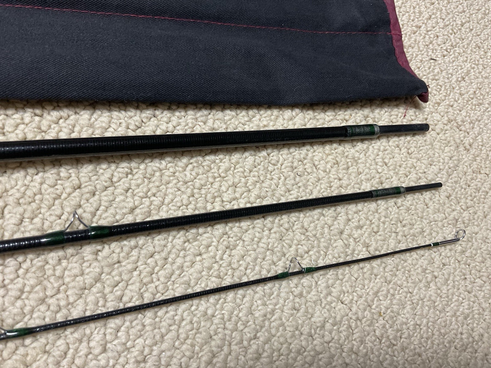 Vintage Scott F703/3 Fly Rod 7′ 3wt 3pc Black Fiberglass Telluride **NICE**